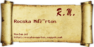 Rocska Márton névjegykártya