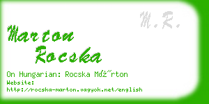 marton rocska business card